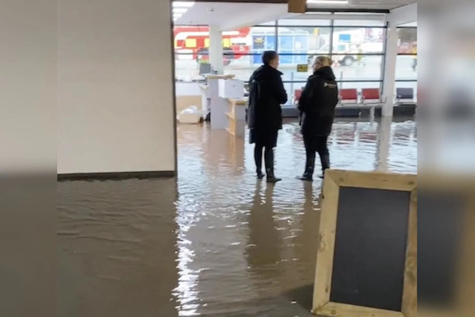 Exeter airport, flood, Sept 2023, credit: Justin Sharp/Twitter