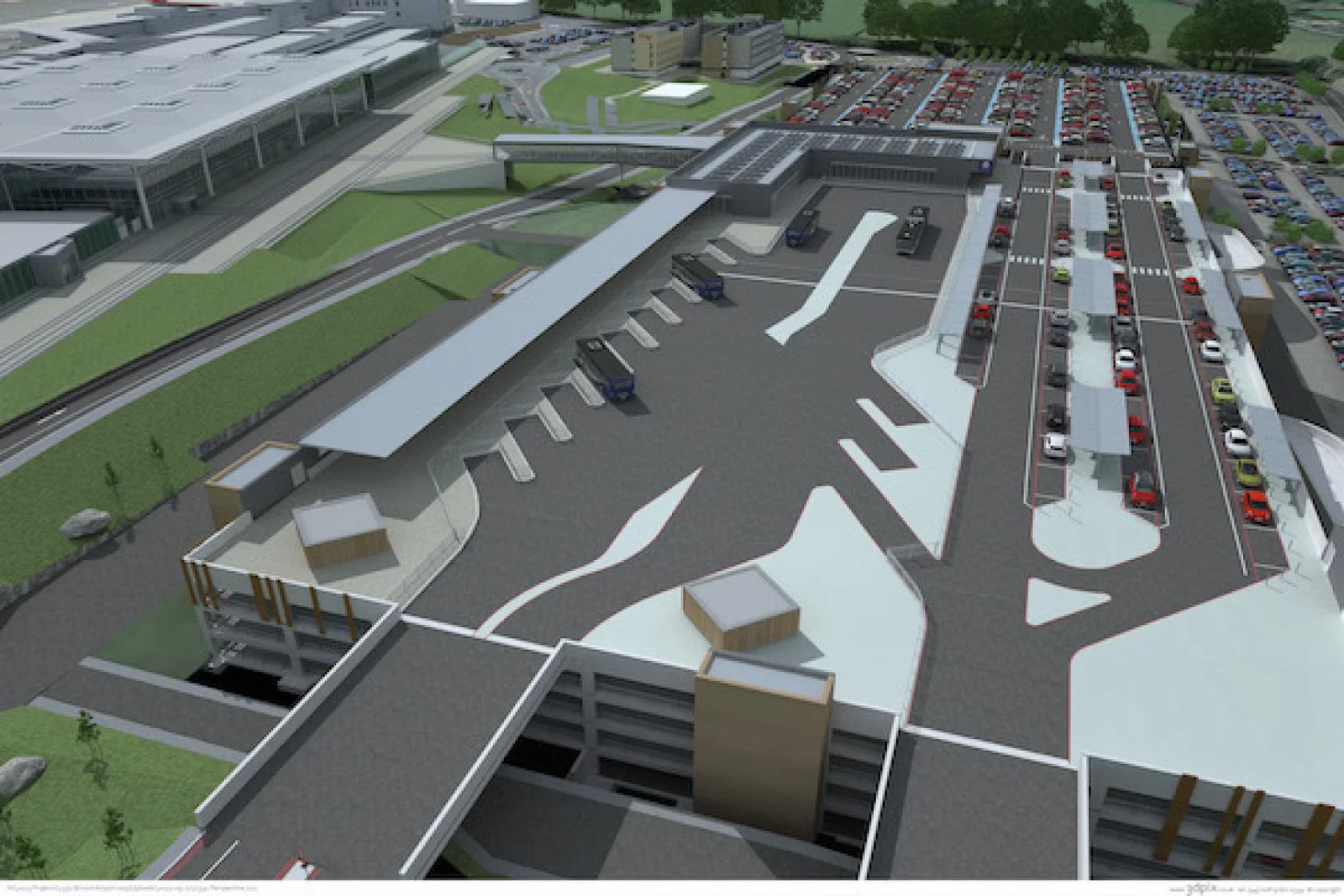 Bristol airport, public transport hub, sept 23, credit: 3dpix.co.uk