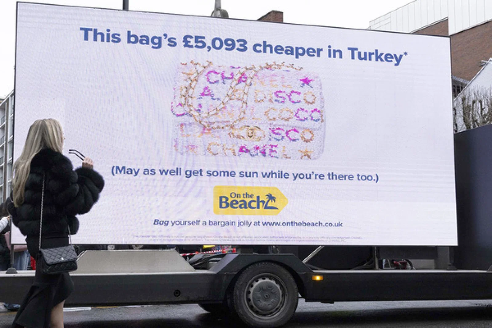 On the Beach ambushes luxury brand event with 'holidays, not handbags!' message
