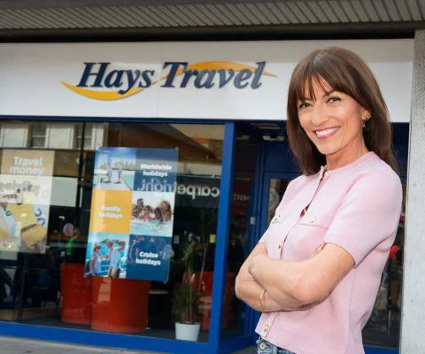 Davina McCall pictured at Hays Travel in Bromley