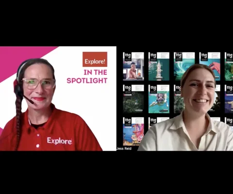 Screen shot of Philippa Baines and Jessica Reid smiling at camera