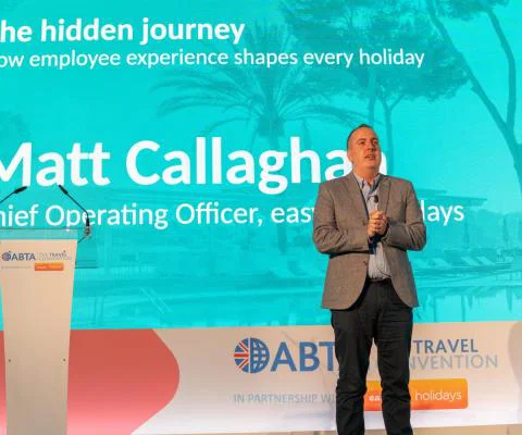 Matt Callaghan addressed delegates on how employee experience shapes people's holidays