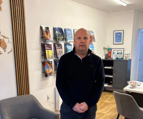 Gwyndaf Williams in his agency in Wales