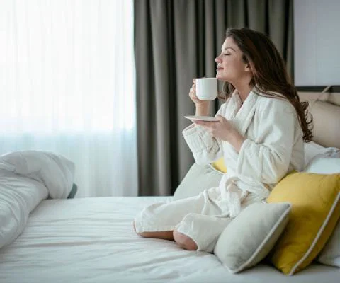 Woman drinking coffee