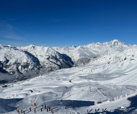 Snowy slopes in Peisey Vallandry, French Alps