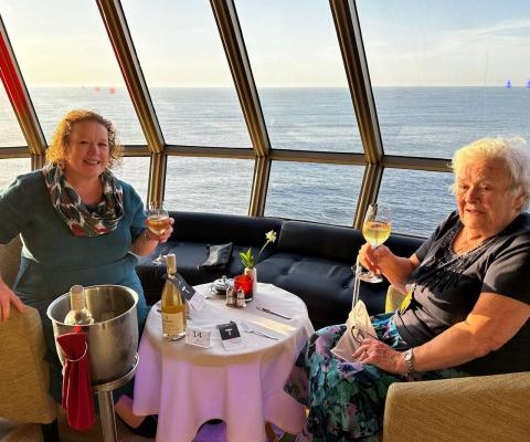 Not Just Travel consultant Janet Lacey with her mum on a cruise