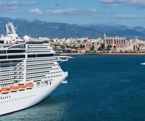 Large cruise ship docked in Palma