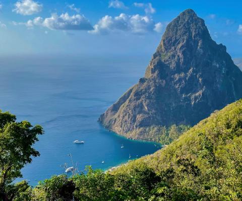 A view of Petit Piton in Saint Lucia