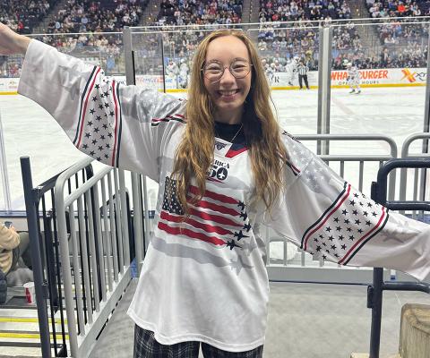 Maddie at Pensacola Ice Flyers game in Pensacola