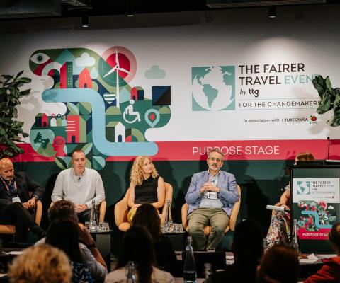 Matt Callaghan, Rochelle Turner, Mark Tanzer and Pedro Medina Asensio at theFairer Travel Event 2026