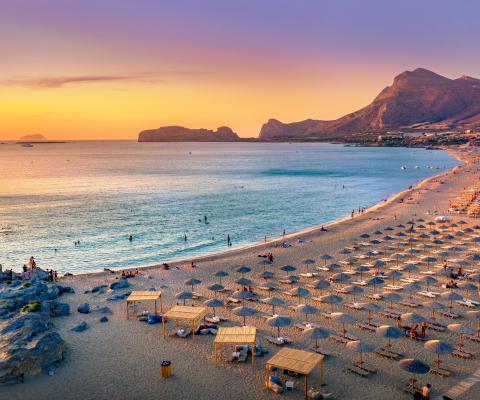 Famous sandy beach of Falasarna at the north west of Chania, Crete, Greece
