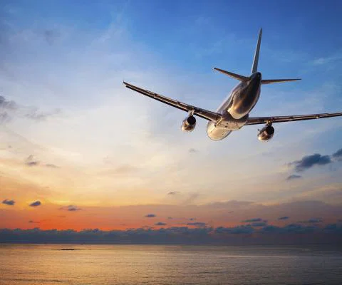 Aircraft at sunset (stock)