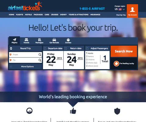 Airfasttickets homepage
