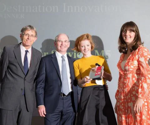 Gloucester Services claims its trophy in the Independent's first Travel Awards