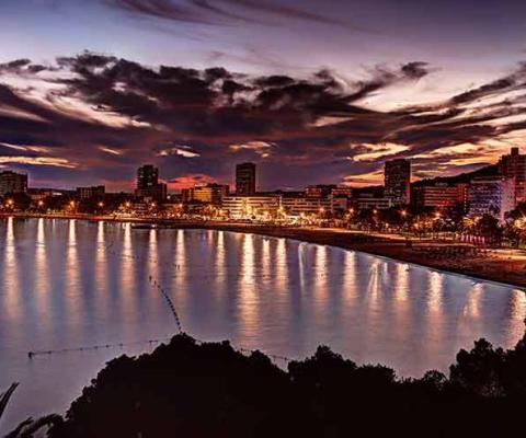Magaluf skyline at dusk