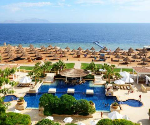 Sharm el Sheikh, Egypt - November 30, 2012: The tourists are on vacation at popular hotel. Up to 12