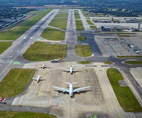 GATWICK Aerial view of runway