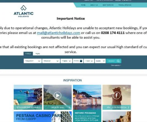 Atlantic Holidays website