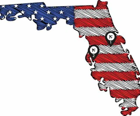 Florida map stars and stripes