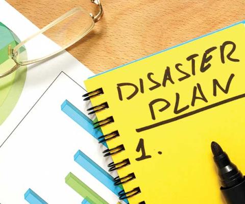 Disaster plan notebook image from iStock