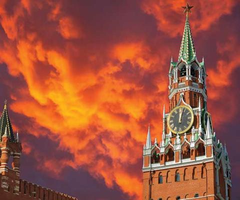 Red sky evening over Russia