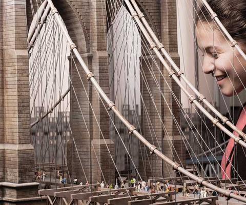 New York City model of the Brooklyn Bridge