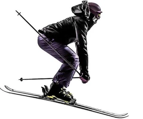 Skiier jumping