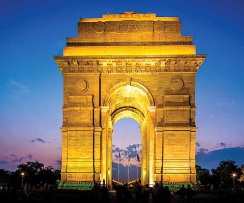 The India Gate war memorial, New Delhi, India