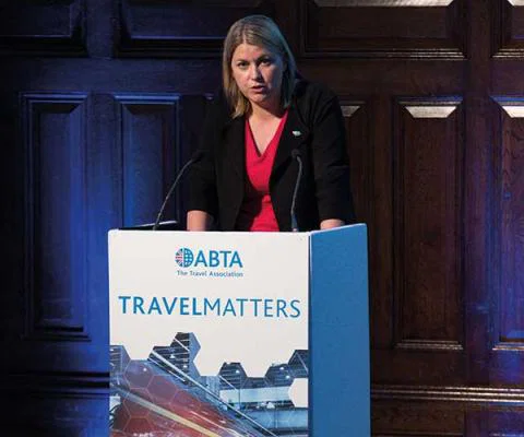 Baroness Sugg, Transport Minister for Aviation speaking at ABTA's Travel Matters event
