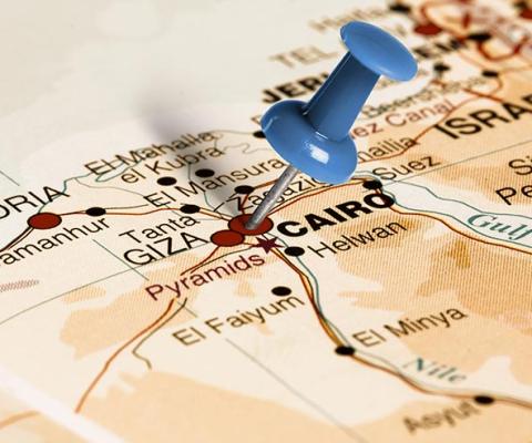 Cairo pin in a map