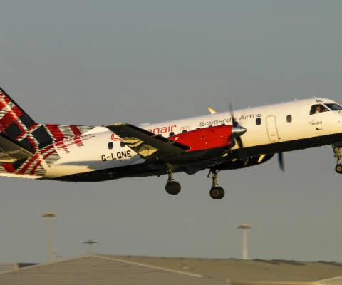 Loganair Saab 340 Carlisle Lake District launch Web.jpg