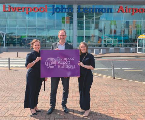 Tiffany Woodley, Myriad Travel; John Irving, Liverpool airport; Jessica Matthews, Myriad Travel