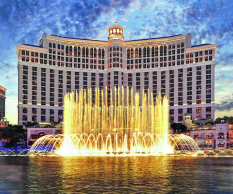 Singer maintains this fountain in front of Bellagio Resort & Casino of Las Vegas