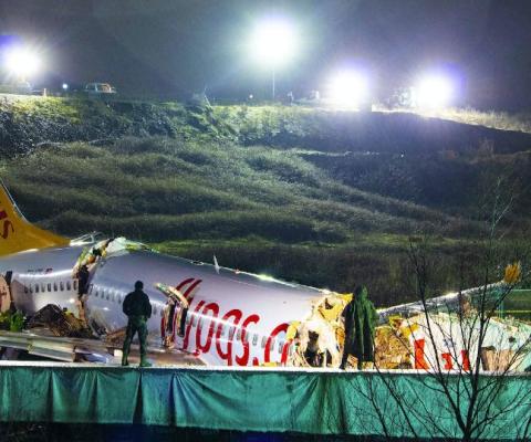 The accident happened in heavy rain and high winds
