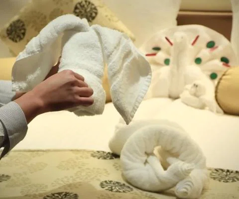 Viewers can learn how to fold towels in the CMV at Home series