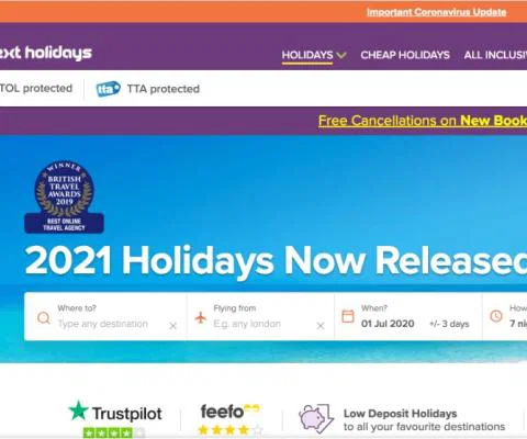 Teletext Holidays' website