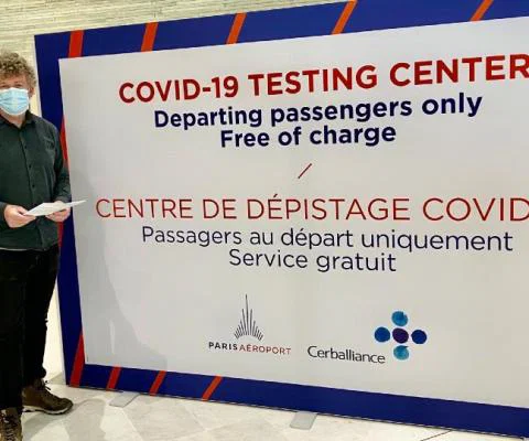 Michael Collins took the first of his Covid tests at Paris Charles de Gaulle airport