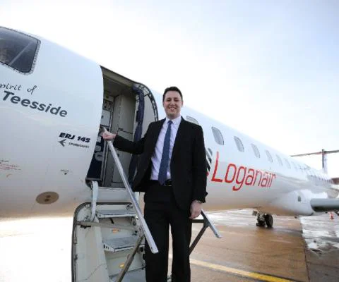 Loganair has named one of its Embraer 145 jets Spirit of Teesside