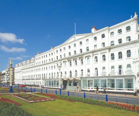 Accommodation options include the Burlington Hotel in Eastbourne (Credit: Shearings)