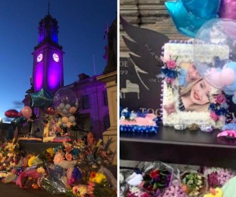 South Shields town hall was lit up in the Chloe and Liam Together Forever Trust's colours
