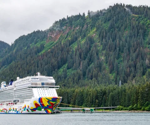 Norwegian Encore debuted at Icy Strait Point in Alaska