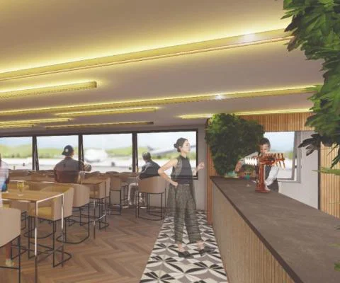 An artist's impression of the new Sky Bar (Credit: Teesside International Airport / Corstorphine & Wright)