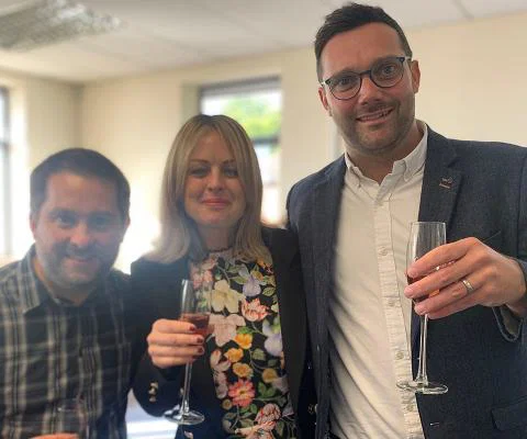 Diana Evans with Craig Newcombe, left, and Robert Veale