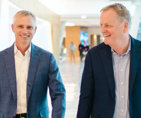 Robert Isom (left) will take up the role after Doug Parker (right) stepped down from the position