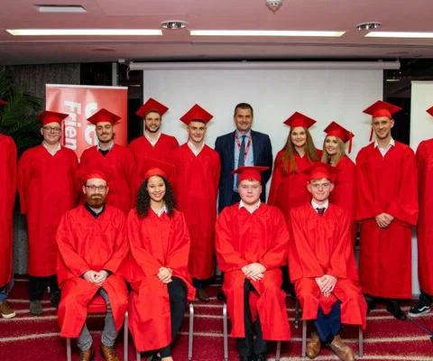 Jet2 chief Steve Heapy handed the apprentices their certificates at the ceremony in Leeds on Thursday