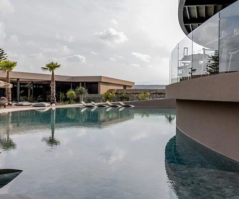 The pool area at Pnoe Breathing Life