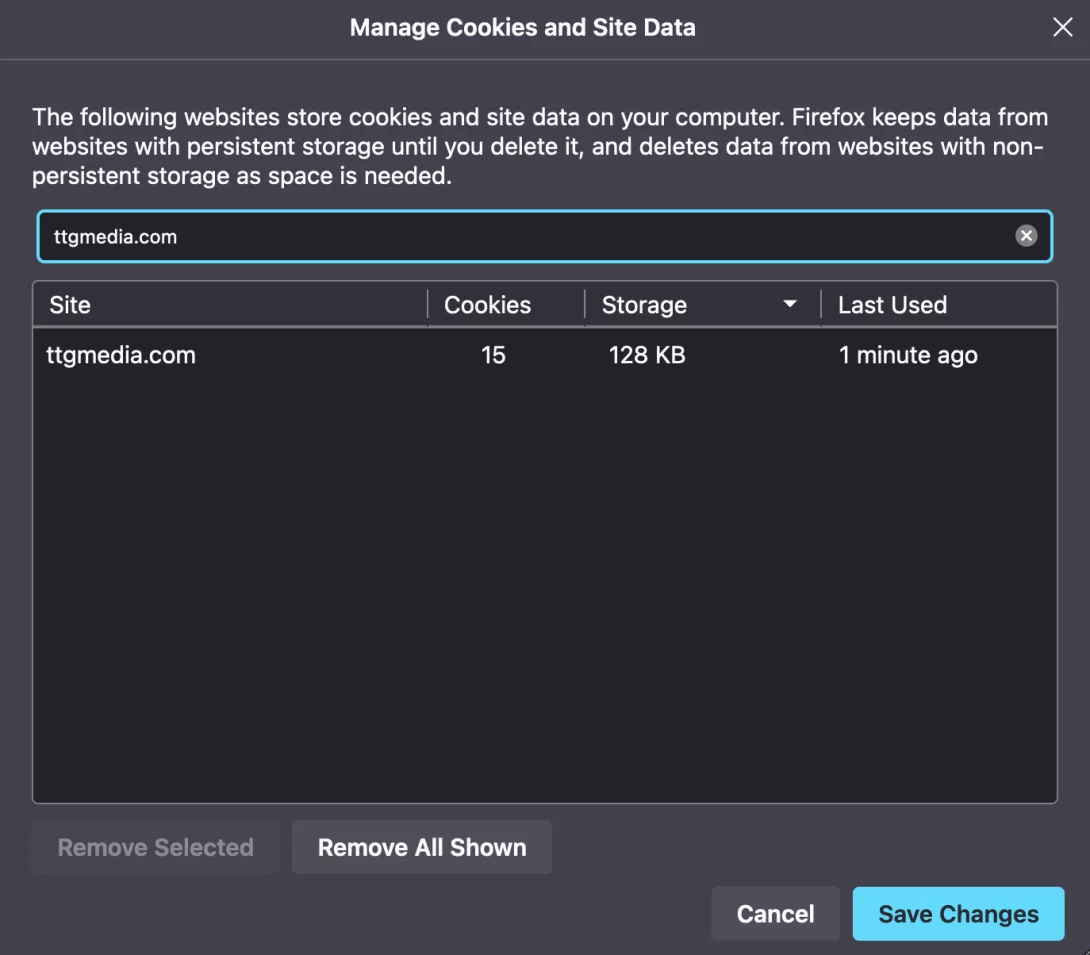 Firefox settings