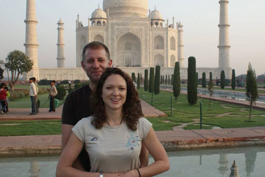 Jo O'Connell and her husband, Jo in India Jo O'Connell and her husband, Jo in India