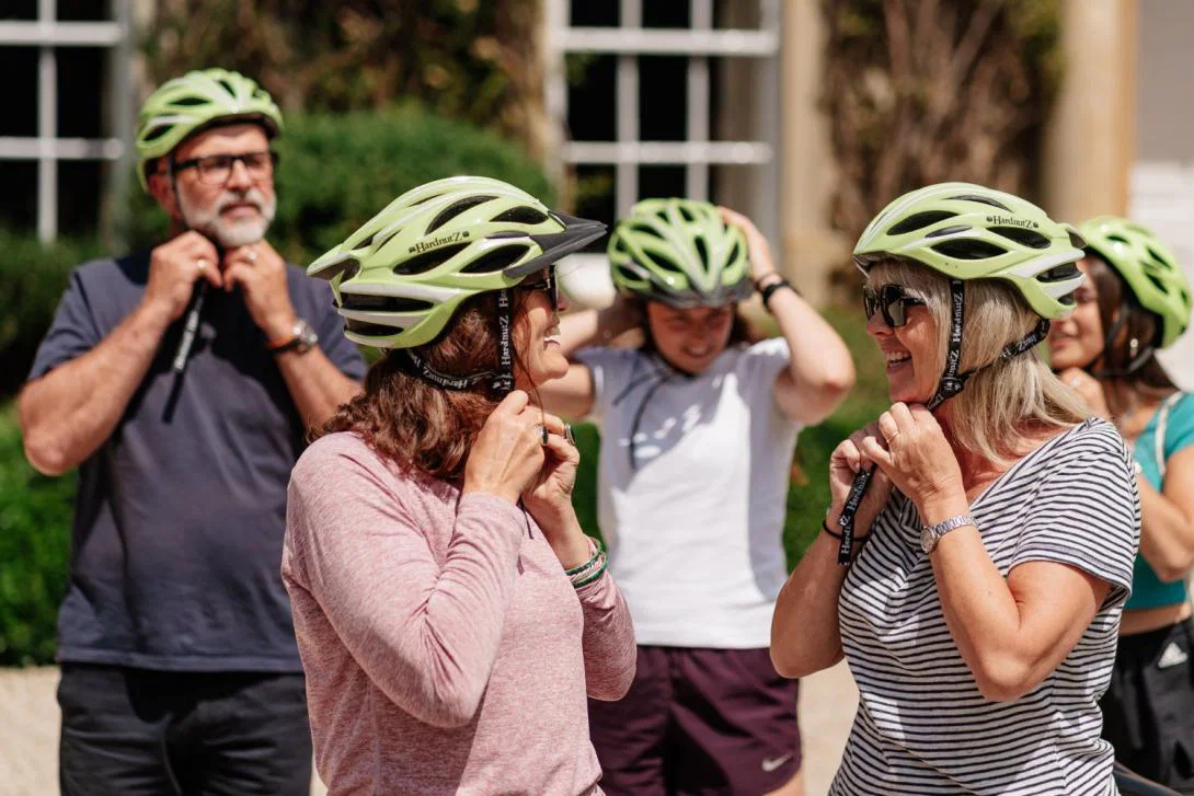 Adventure by AE travellers get ready for a cycling trip