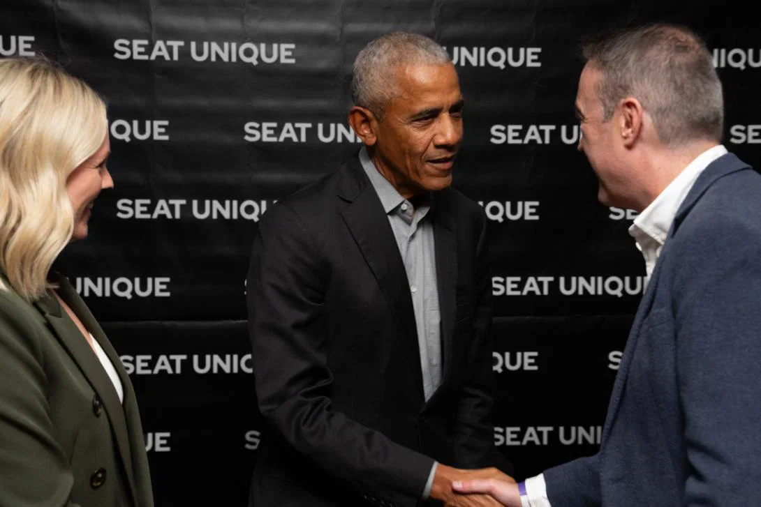 Barack Obama at Seat Unique event - credit Seat Unique Barack Obama at Seat Unique event - credit Seat Unique